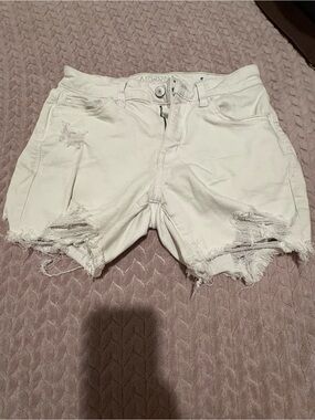 Arizona Jean Company White Distressed Cutoff Denim Shorts